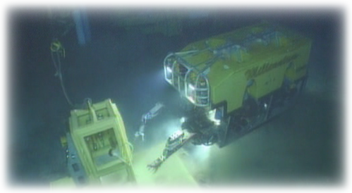Offshore ROV at Subsea MQC Logic Plate Parking Frame
